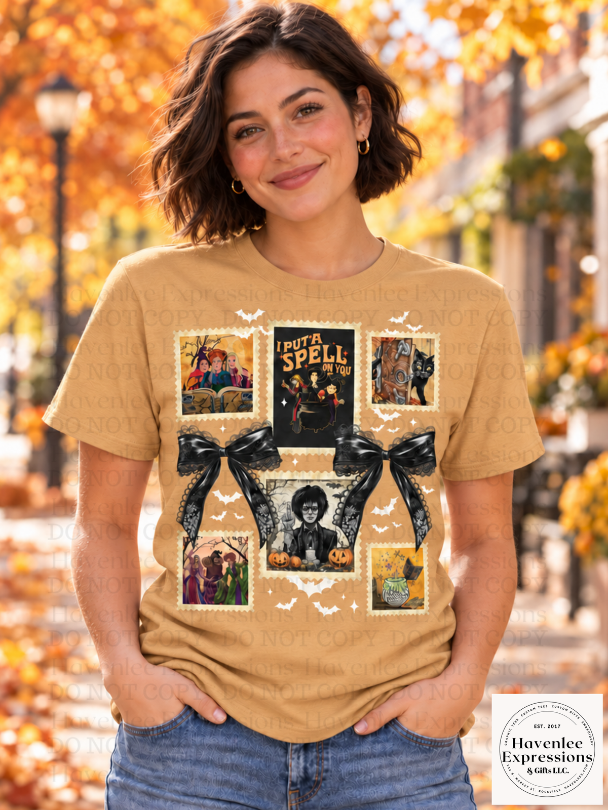 Spells & Bows Halloween Old Gold Tee