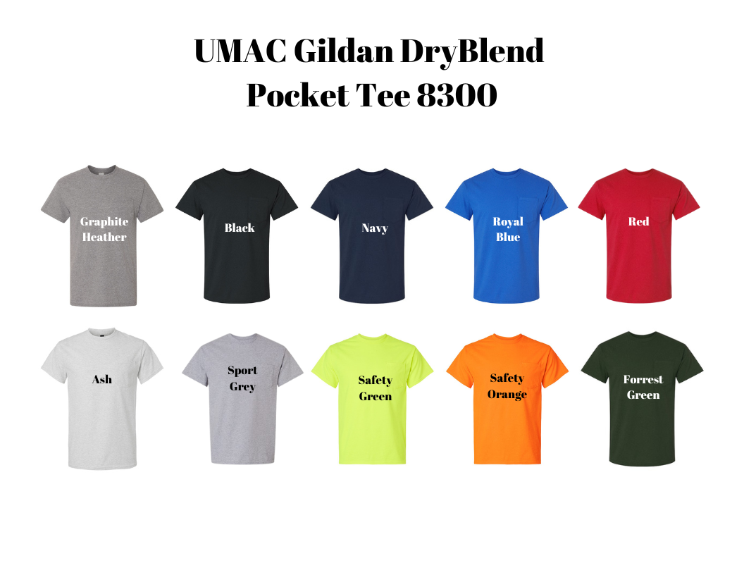 UMAC Gildan DryBlend Pocket T-Shirt 8300