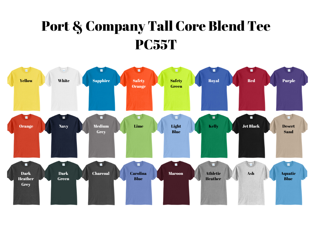 UMAC Port & Company TALL Core Blend Tee PC55T