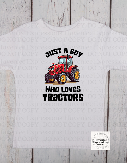 Just a boy who loves tractors