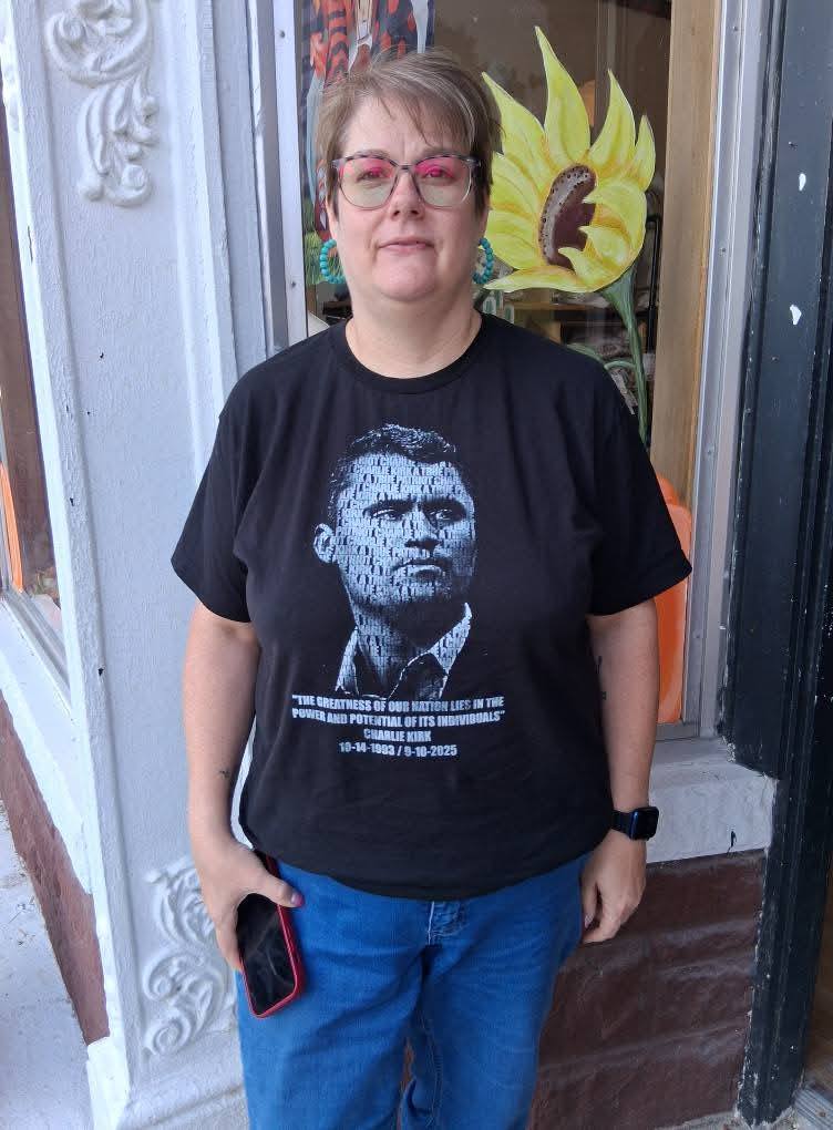 Charlie Kirk 2 Sided Tee