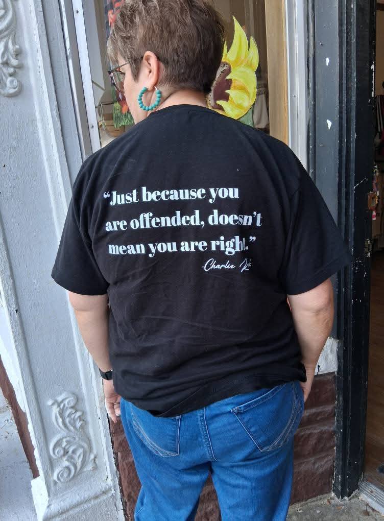 Charlie Kirk 2 Sided Tee